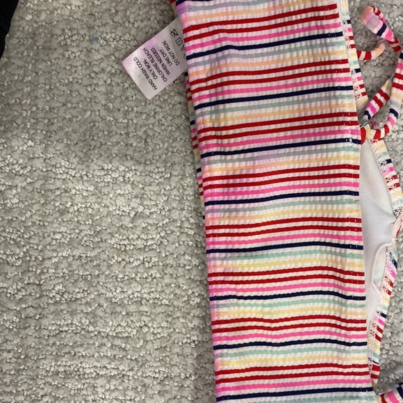 Tilly’s girls high rise rainbow striped bikini!! Size 14 - Picture 4 of 4